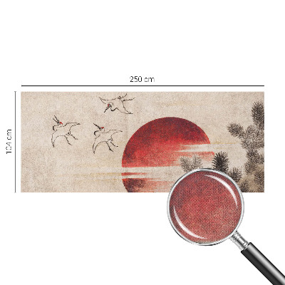 Removable wall mural with an east-facing forest design