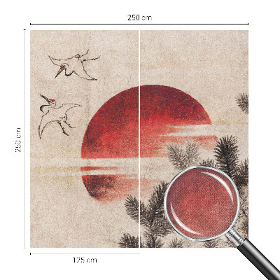 Removable wall mural with an east-facing forest design