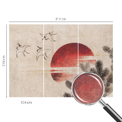Removable wall mural with an east-facing forest design