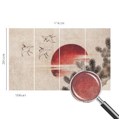 Removable wall mural with an east-facing forest design