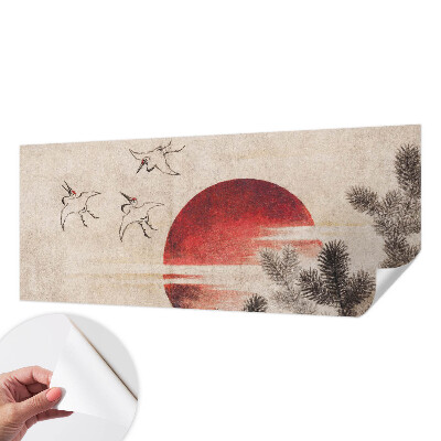 Removable wall mural with an east-facing forest design
