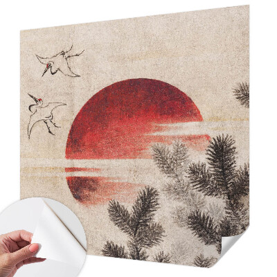 Removable wall mural with an east-facing forest design