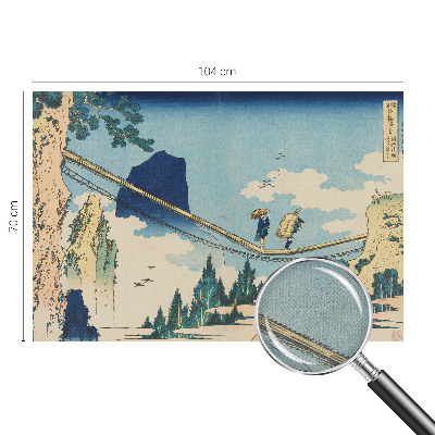 Stick-on wall mural with a mountain bridge motif