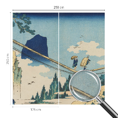 Stick-on wall mural with a mountain bridge motif