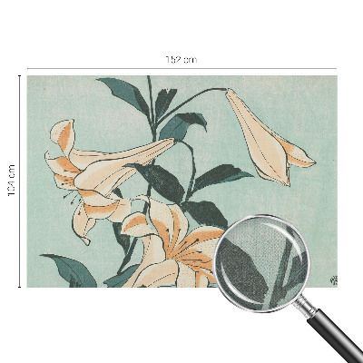 Removable wall mural wallpaper with a delicate lilies design