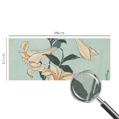 Removable wall mural wallpaper with a delicate lilies design
