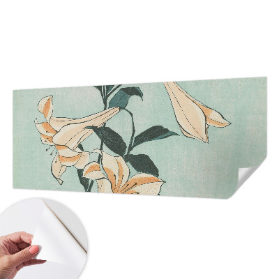 Removable wall mural wallpaper with a delicate lilies design