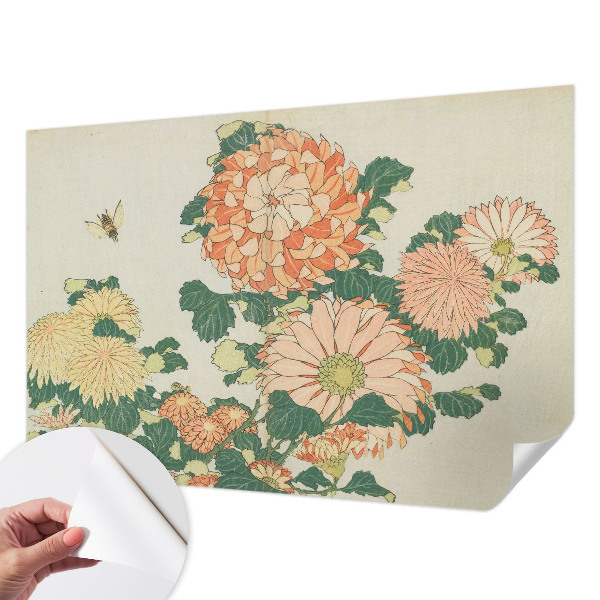 Peel and stick wall mural for living room Chrysanthemum flowers