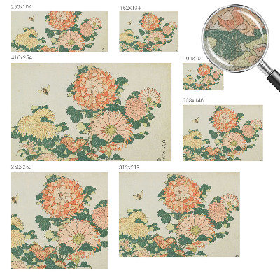 Peel and stick wall mural for living room with chrysanthemum flower design