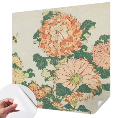 Peel and stick wall mural for living room Chrysanthemum flowers