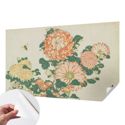 Peel and stick wall mural for living room Chrysanthemum flowers