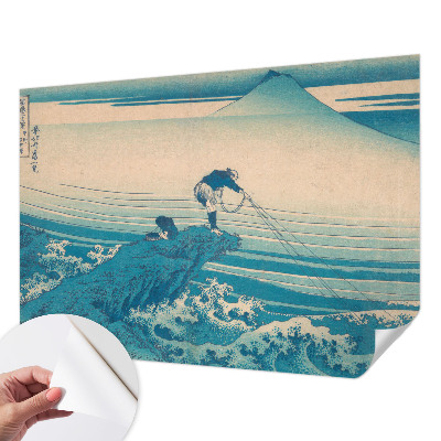 Peel and stick wall mural for bedroom featuring a sea scene
