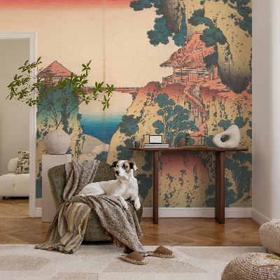 3D wall mural featuring a picturesque landscape