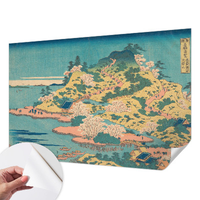 Peel and stick wall mural for kids' room with a Japanese landscape design