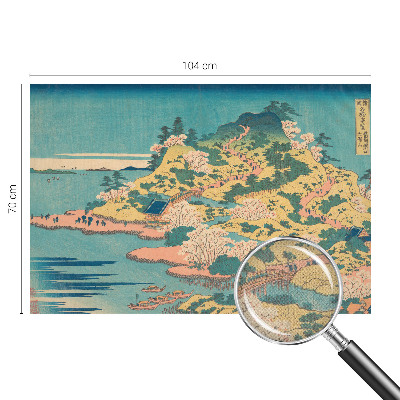 Peel and stick wall mural for kids' room with a Japanese landscape design