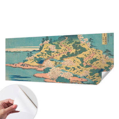 Peel and stick wall mural for kids' room with a Japanese landscape design