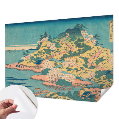 Peel and stick wall mural for kids' room with a Japanese landscape design