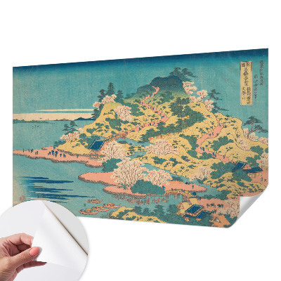Peel and stick wall mural for kids' room with a Japanese landscape design