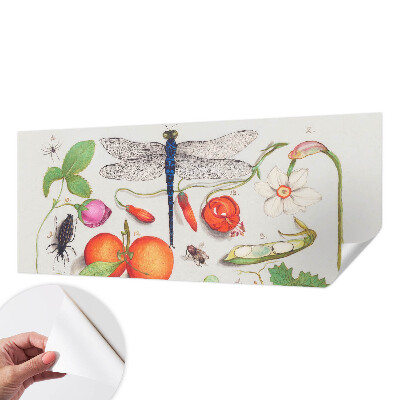 3D photo wallpaper mural with a nature illustration
