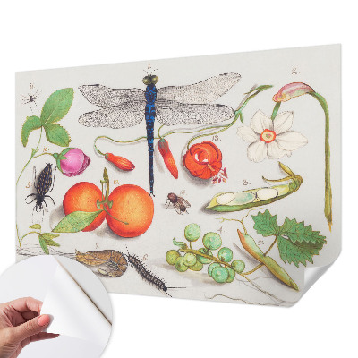 3D photo wallpaper mural with a nature illustration