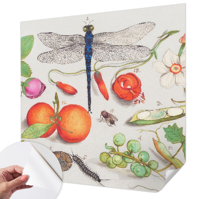 3D photo wallpaper mural with a nature illustration