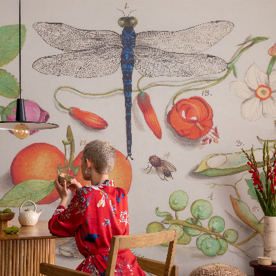 3D photo wallpaper mural with a nature illustration