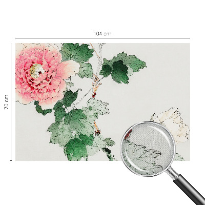 Nursery wall mural with a subtle floral design
