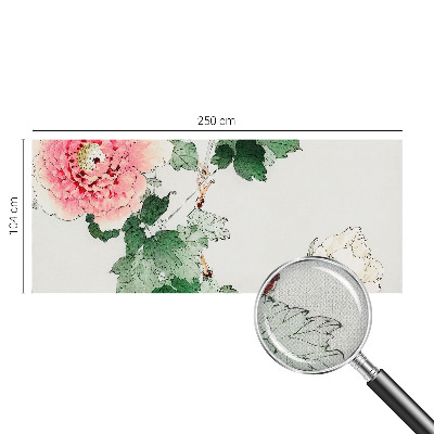 Nursery wall mural with a subtle floral design