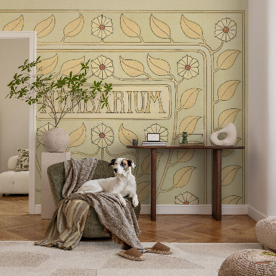 Children's wall mural with a plant motif