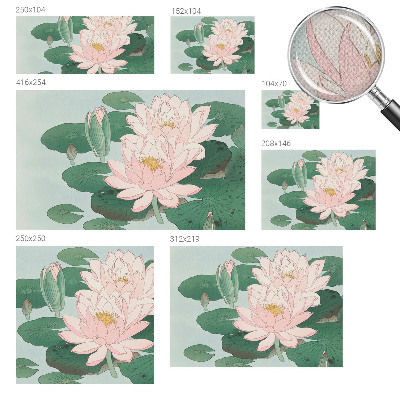 Peel and stick wallpaper mural with a water lotus design
