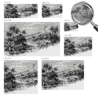 Removable wall mural with an exotic panoramic motif