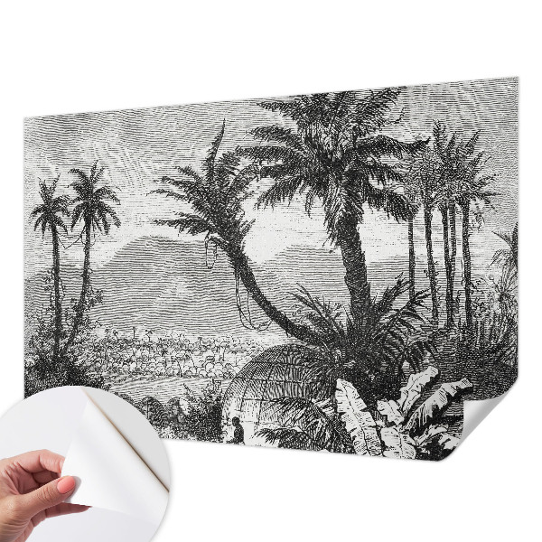 Removable wall mural wallpaper Tropical oasis