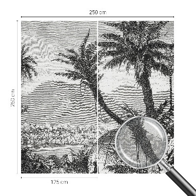 Removable wall mural wallpaper Tropical oasis