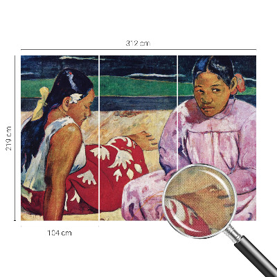 Peel-and-stick wall mural for living room with a beach scene
