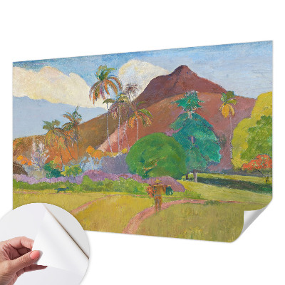 Peel and stick wall mural for bedroom with an exotic nature design