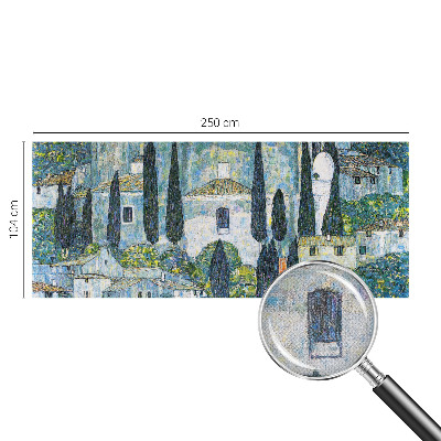 Peel and stick wall mural for kids' room with a cypress houses design