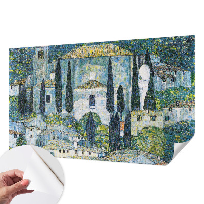 Peel and stick wall mural for kids' room with a cypress houses design