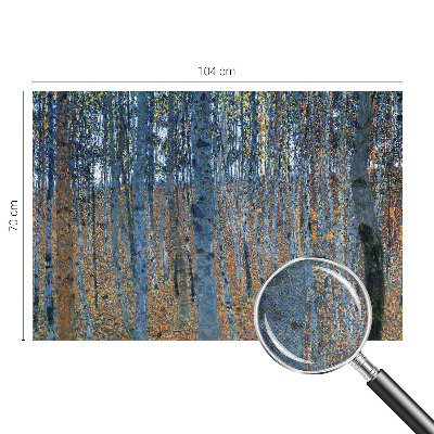 3D wall mural with a birch forest design