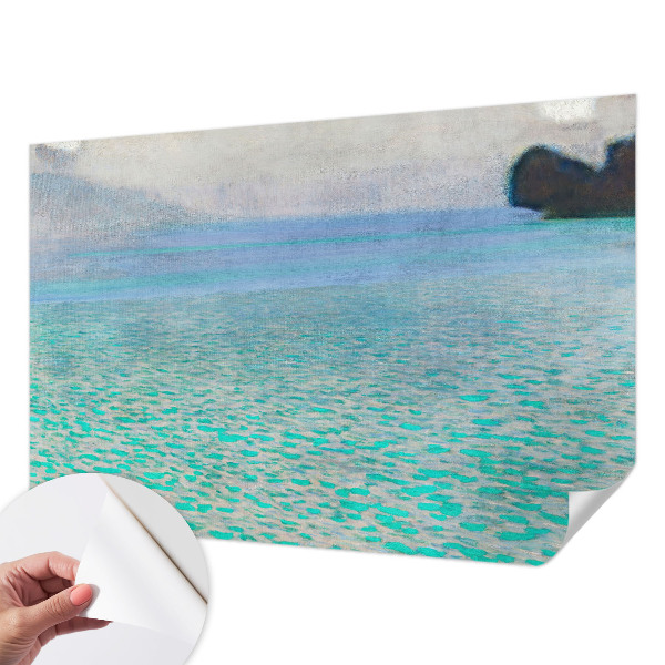 Nursery wall mural with a turquoise water design