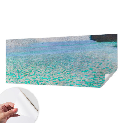 Nursery wall mural with a turquoise water design