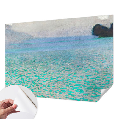 Nursery wall mural with a turquoise water design