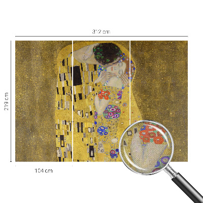 Children's wall mural with an Art Nouveau couple illustration
