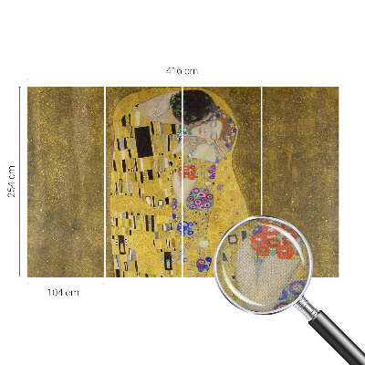 Children's wall mural with an Art Nouveau couple illustration