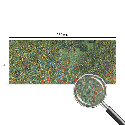 Baby room wall mural with a flower meadow design