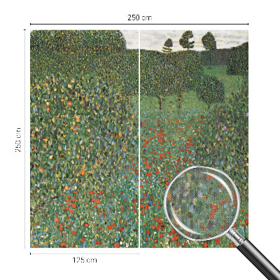 Baby room wall mural with a flower meadow design
