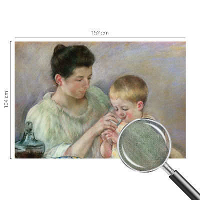 Peel and stick wall mural with a parental care design