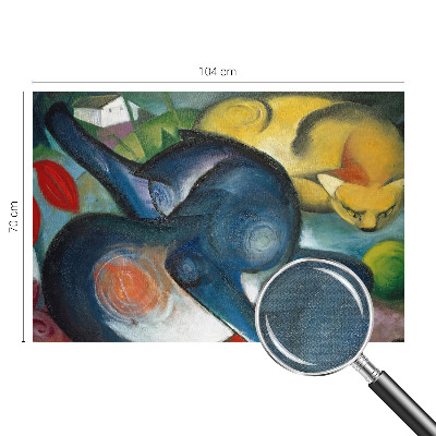 Peel and stick wallpaper mural featuring cat artwork