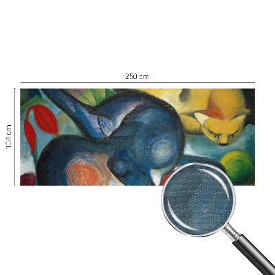 Peel and stick wallpaper mural featuring cat artwork