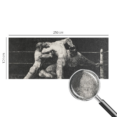Self-adhesive wall mural featuring a boxers' duel
