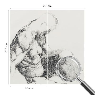 Self-adhesive photo wallpaper with a sketch of a man